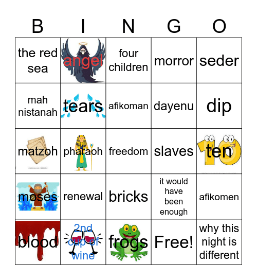 Passover Bingo Card