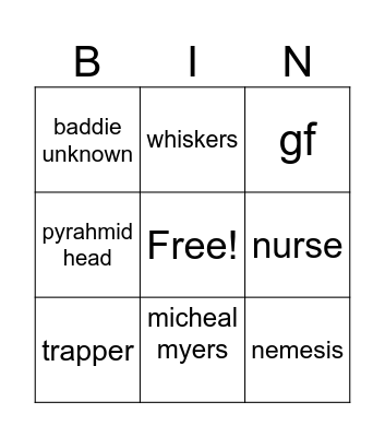 dbd Bingo Card