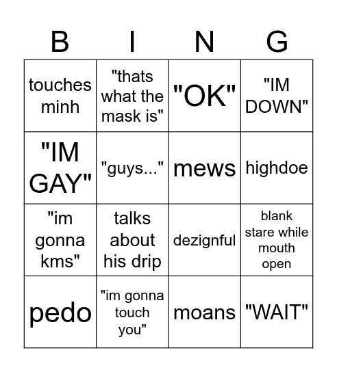 chris bingo Card