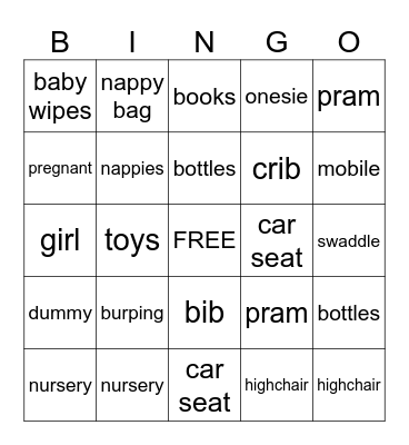 BABY Bingo Card