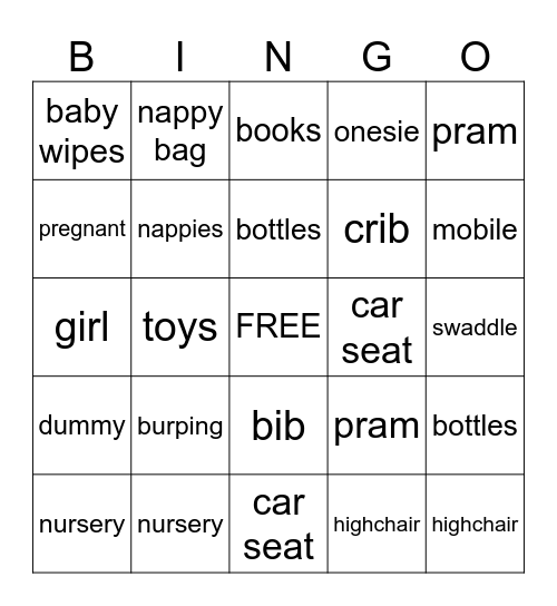 BABY Bingo Card