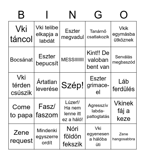 Röpi Bingo Card