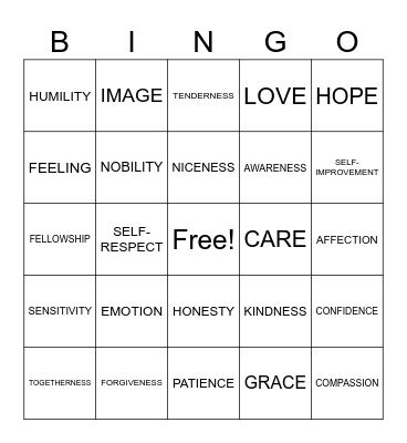 EMPATHY Bingo Card