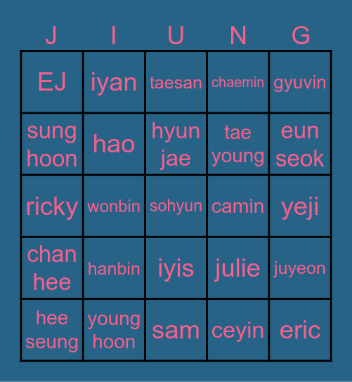 Fond by Bingo Card