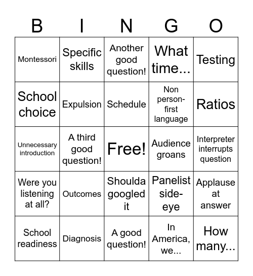 Q&A Bingo Card