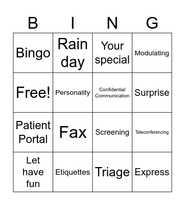 Chp 19 Telephone communications Bingo Card