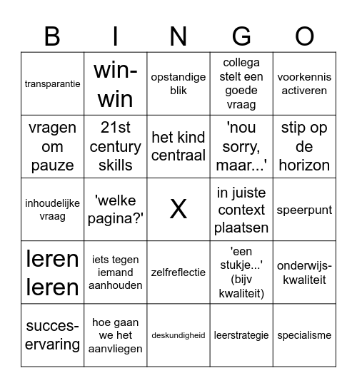 Studiedag bingoooo Bingo Card