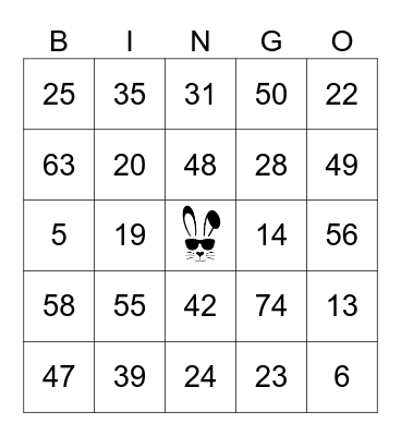 MOPs Easter Bingo Card