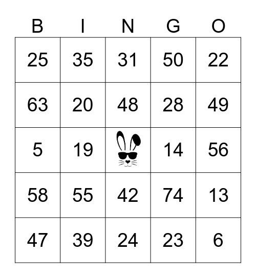 MOPs Easter Bingo Card