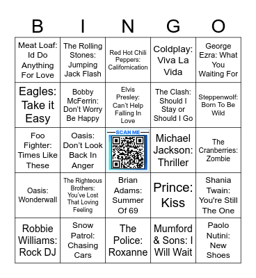 Alex Dobson Music Bingo - Round 2 Bingo Card