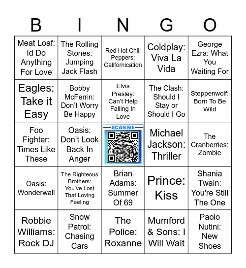 Alex Dobson Music Bingo - Round 2 Bingo Card