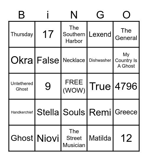 BiNGO Card