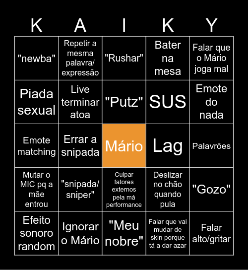 BINGO DAS LIVES DO Bingo Card