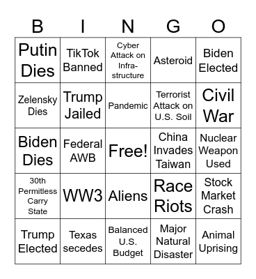 2024 Bingo Card