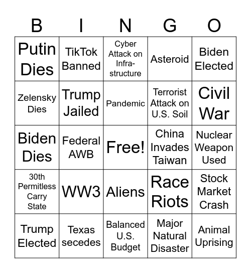 2024 Bingo Card