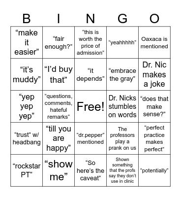 April Fool's Bingo Card