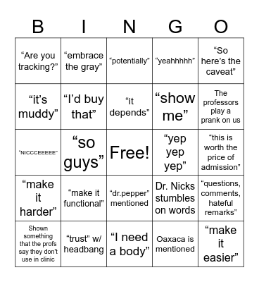 April Fool's Bingo Card