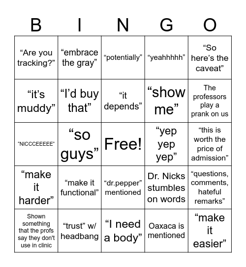 April Fool's Bingo Card