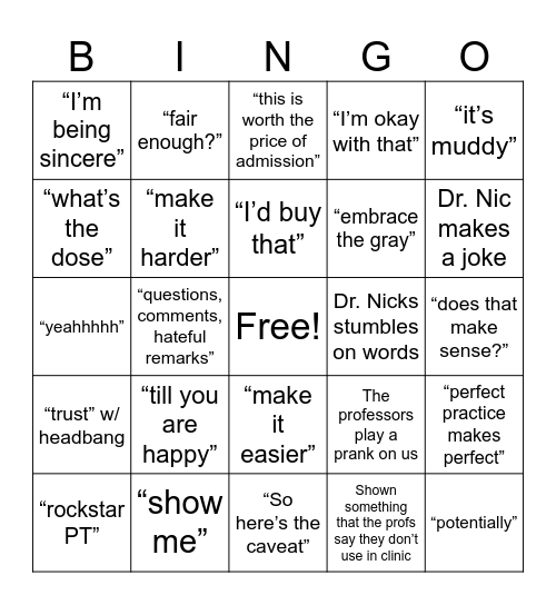 April Fool's Bingo Card