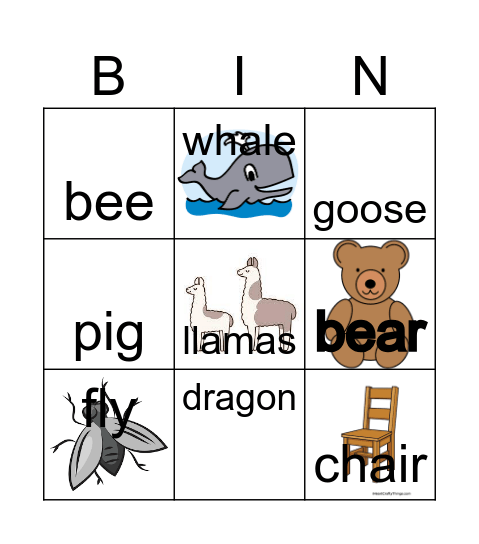 Down by the Bay Bingo Card