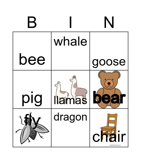 Down by the Bay Bingo Card