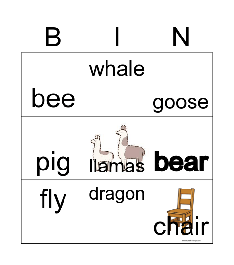 Down by the Bay Bingo Card