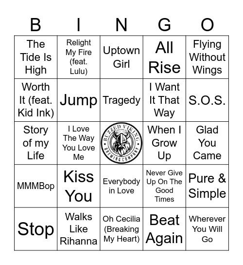 Boybands VS. Girlbands Bingo Card