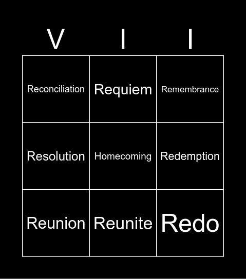 PART III TITLE BINGO Card