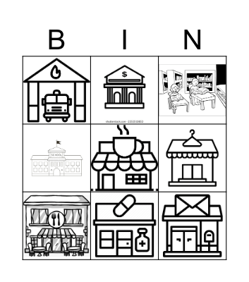 Places in a Town Bingo Card