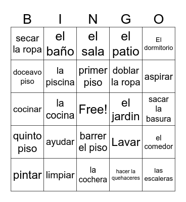 La casa Bingo Card