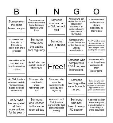Networking and Collaboration Bingo! Bingo Card