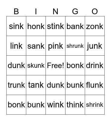 glued sounds Bingo Card