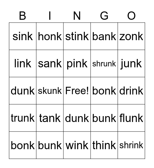 glued sounds Bingo Card