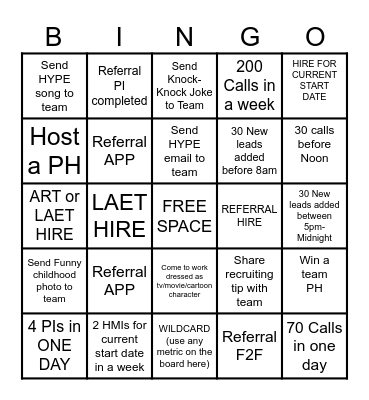 HAMMERHEAD BINGO Card