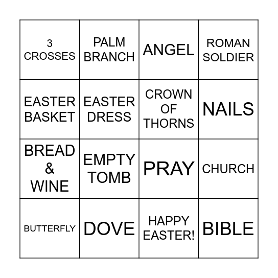 EASTER Bingo Card