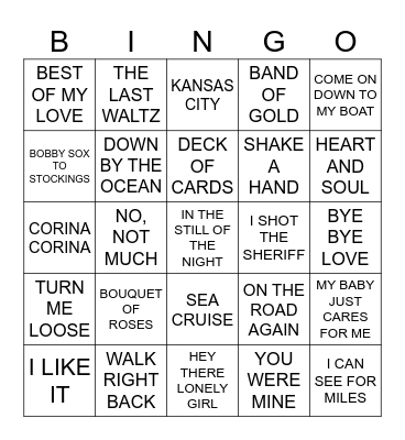 Music Bingo #47  -  WHATEVER 3 Bingo Card