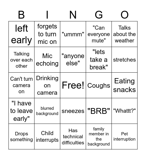 TEAMS BINGO Card