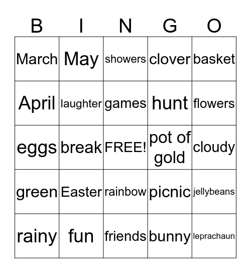 Spring Bingo Card