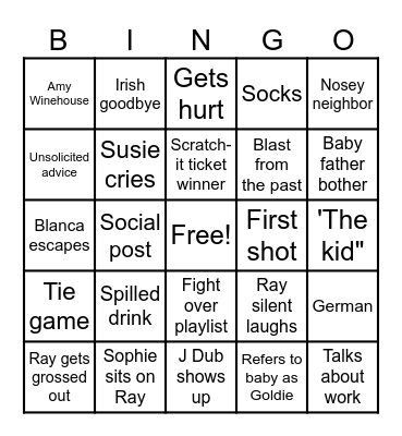 Baby Shower Bingo Card