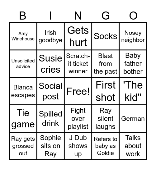 Baby Shower Bingo Card