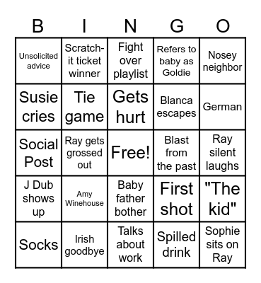 Baby Shower Bingo Card