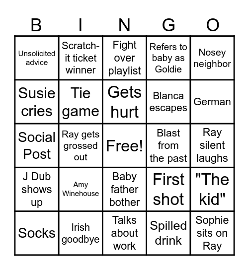 Baby Shower Bingo Card