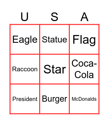 USA Bingo Card
