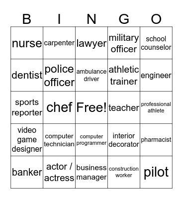 CAREER GUIDANCE Bingo Card