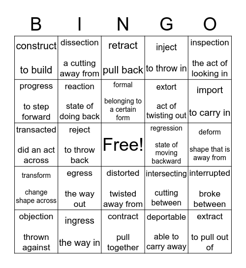 Root Pack B Bingo Card