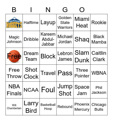 March Madness Bingo Card