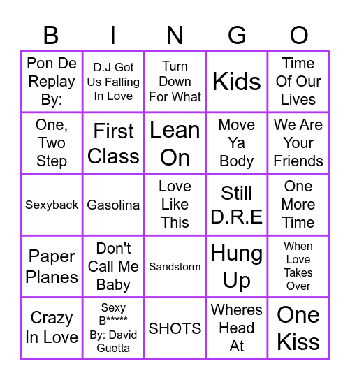 New year Music Bingo Round 3 Bingo Card