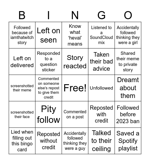 k_i_n_c_h BINGO Card