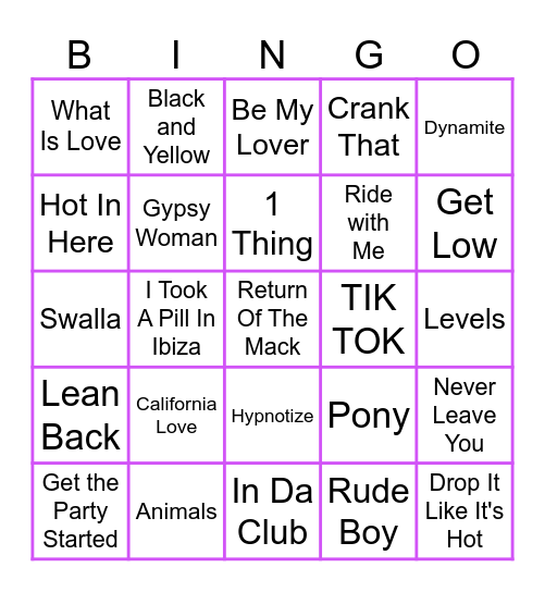 Club Classics Round 2 Bingo Card