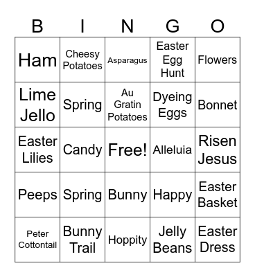 Happy Easter BINGO Card